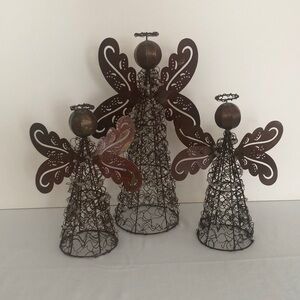 Set of Three Vintage Wire Angels